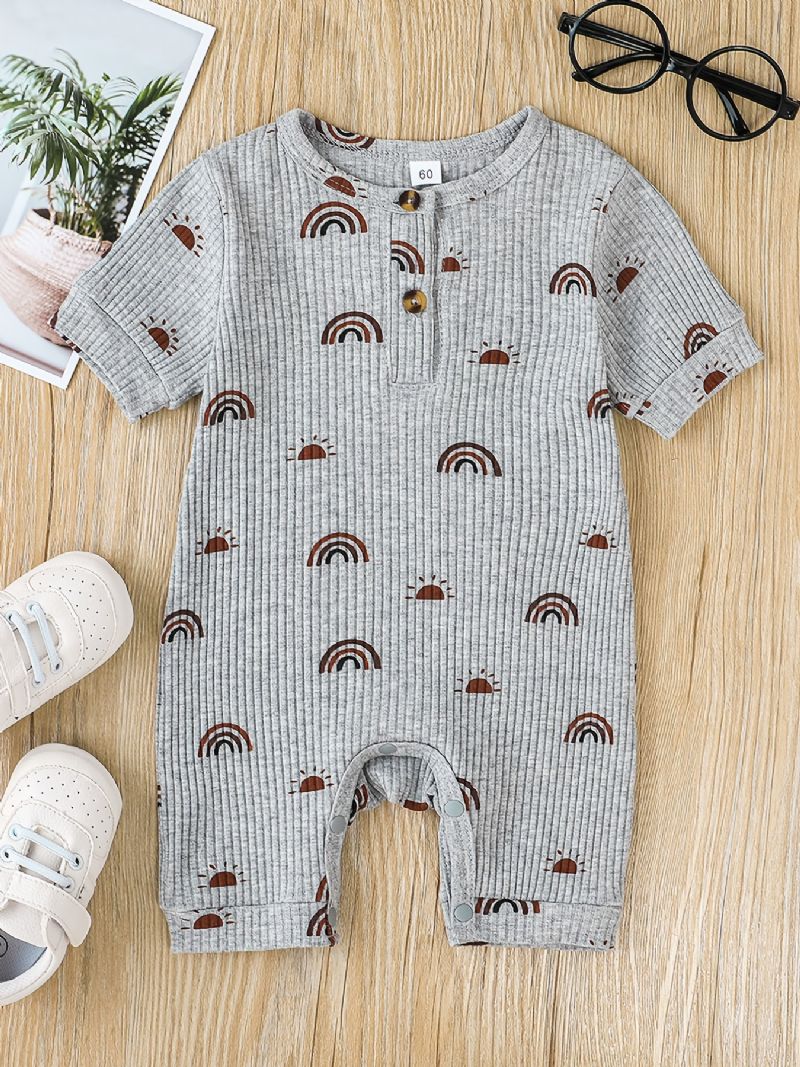 Chlapci Dívky Cartoon Print Romper Kombinéza Unisex Kojenecké Oblečení