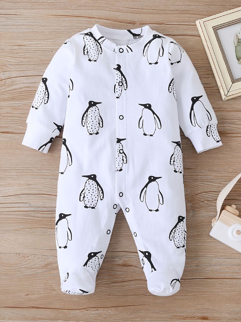 Dívčí Kombinézy Footies Penguin Print Rompers