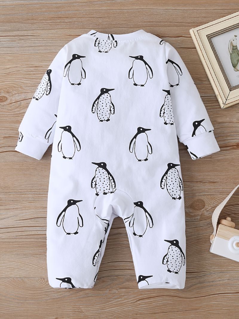 Dívčí Kombinézy Footies Penguin Print Rompers