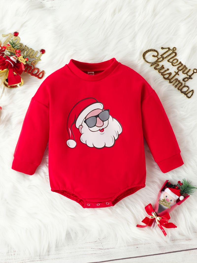 Kojenecká Chlapečka Dívčí Overal S Dlouhým Rukávem Se Vzorem Skřítků Santa Clause Na Vánoce Body Onesie Kombinéza Dětské Oblečení Zima