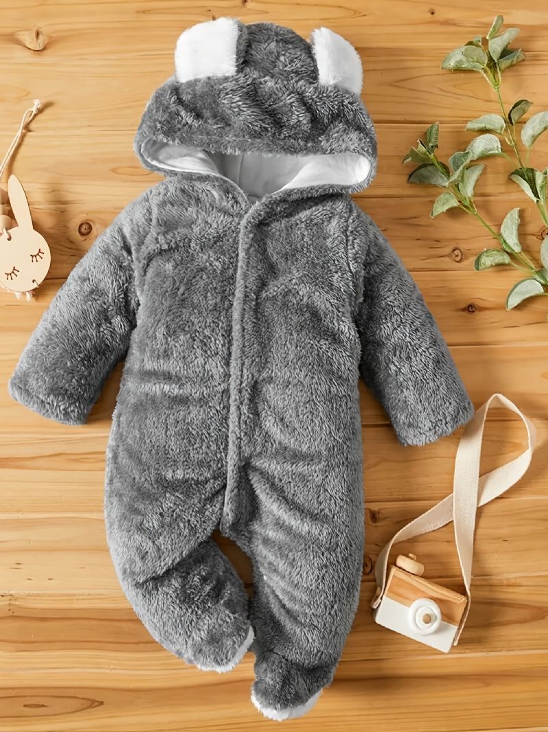 Unisex Děťátko Fleece Kombinéza S Kapucí Zimní Oblečení Pro Miminka