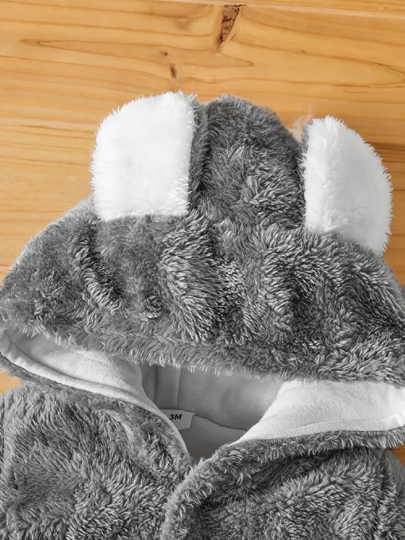 Unisex Děťátko Fleece Kombinéza S Kapucí Zimní Oblečení Pro Miminka