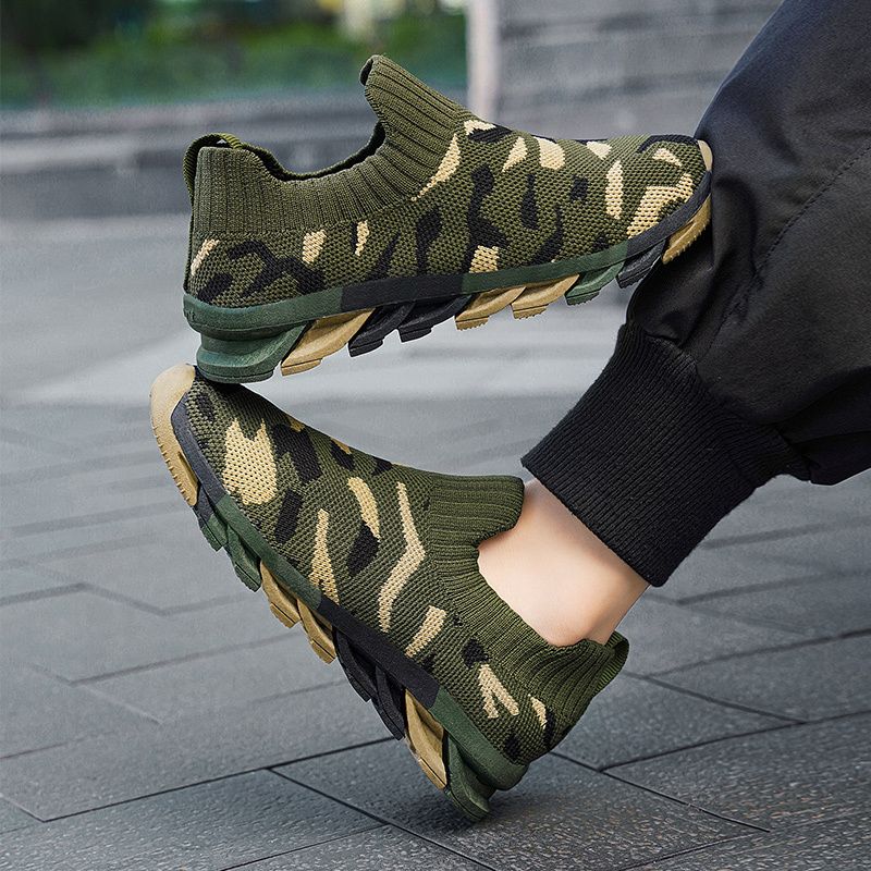 Chlapecké Celoroční Camo Green Sneakers